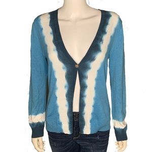 J. Jill Cardigan Sweater Tie Dye 100% Cotton